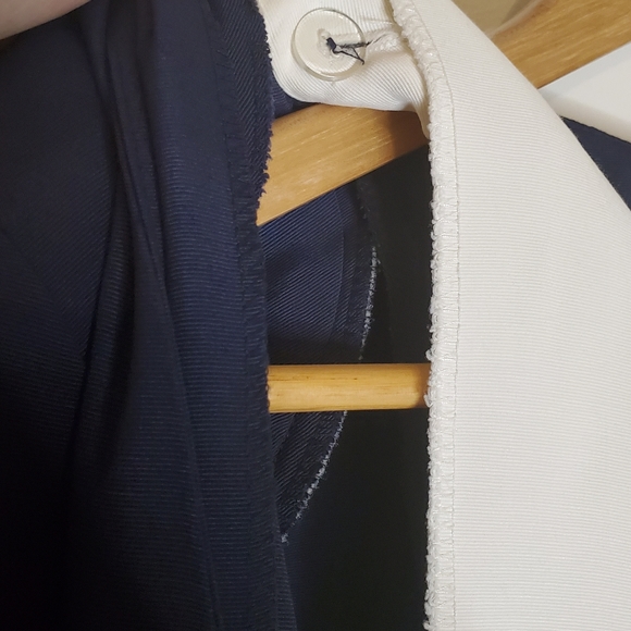 One-Piece Boxy Navy 80s Business Pantsuit with Removable Dickie - Picture 8 of 15